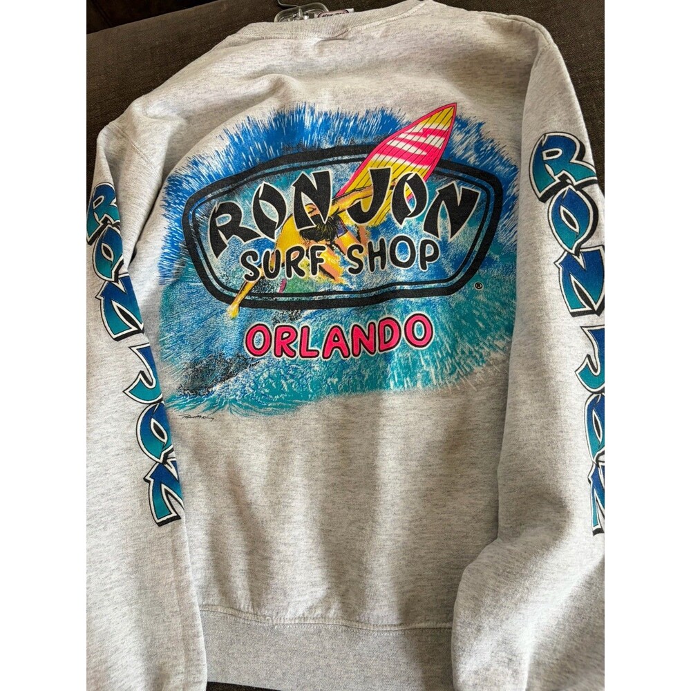 Vtg Ron Jon Surf Shop Sweatshirt Men S Gray Panama City Beach Orlando Florida
